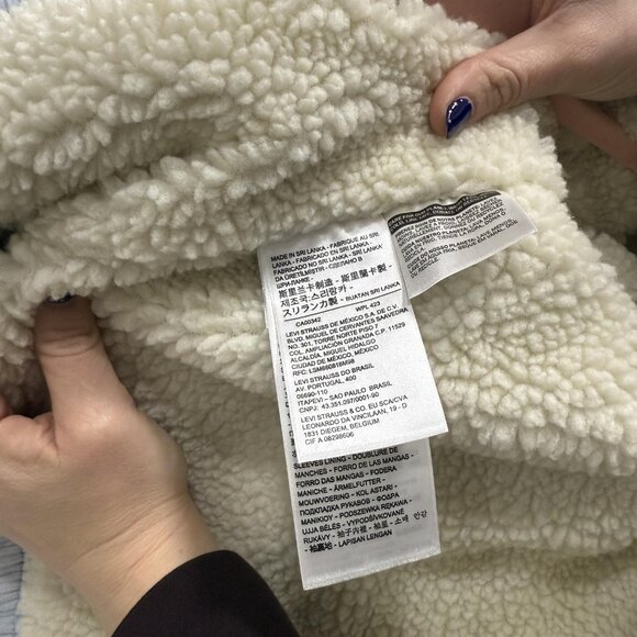 Levis Jacket Womens Large Blue Corduroy Sherpa Trucker Lined Warm Casual Winter - Picture 4 of 12